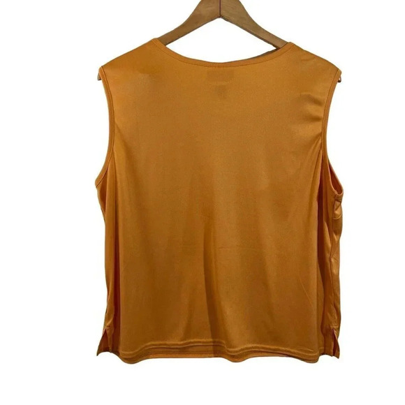 Joanna Two Piece Top Set Size XL Orange Floral Collared Cotton Polyester Blend - Picture 4 of 11